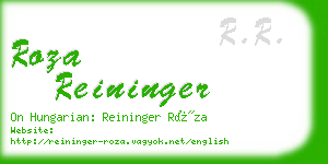 roza reininger business card